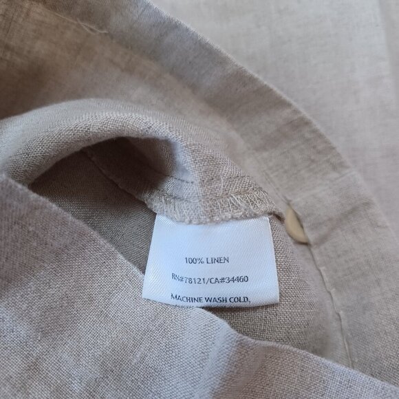 Eileen Fisher Linen Pants Natural Classic Flat Front Womens 4 - Picture 5 of 13